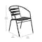Flash Furniture Lila 7pc Patio Dining St w/60in. Tempered Glss Patio Tbl w/Umbrella Hole and 6 Blk Trpl Slat Chairs TLH-94B-017CBK-GG - alternate 3
